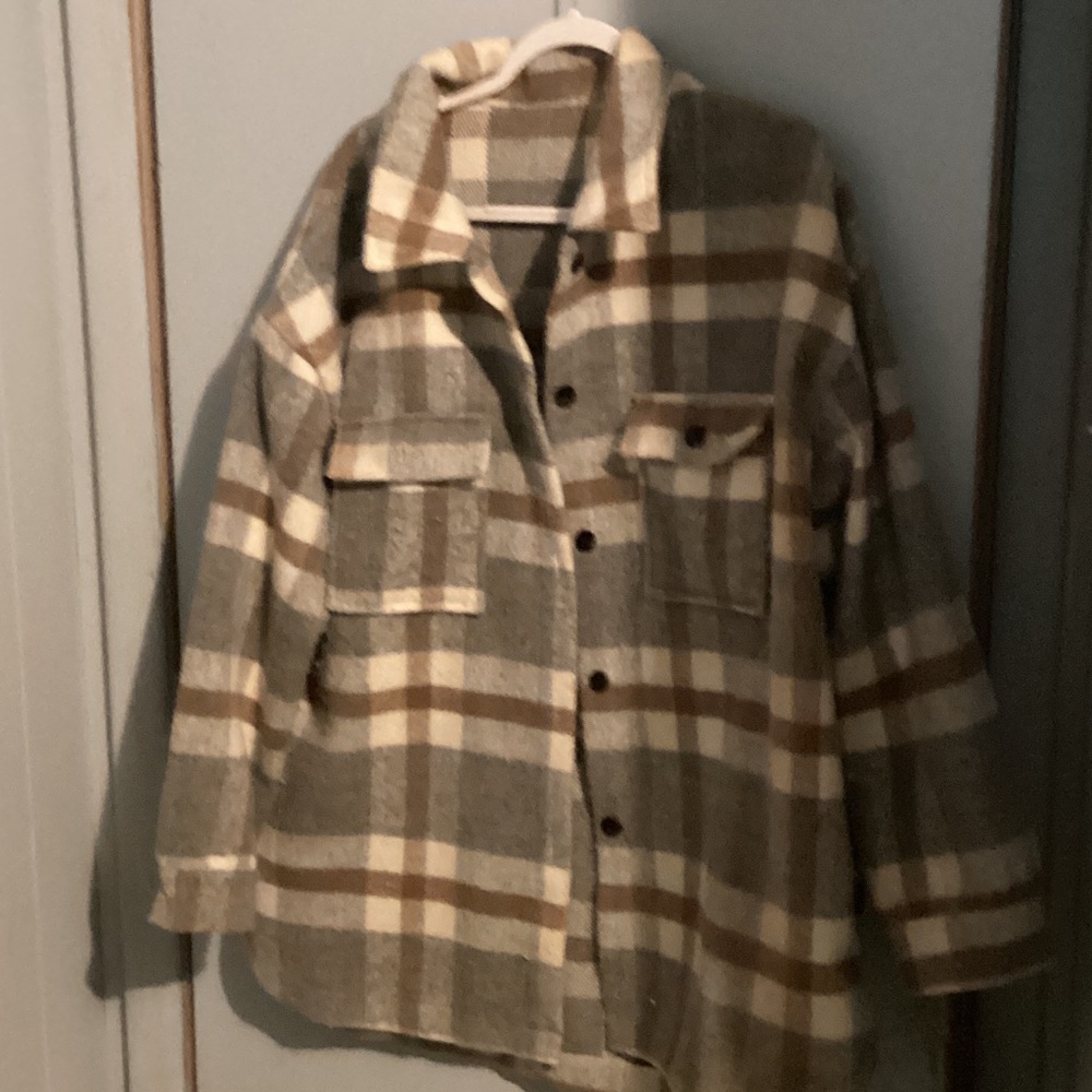 Plaid Button-Up Jacket